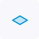 Blue diamond shape on dark background.