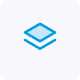 Blue square icon with layered shapes