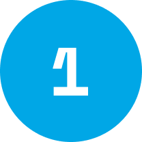 Blue circle with number one